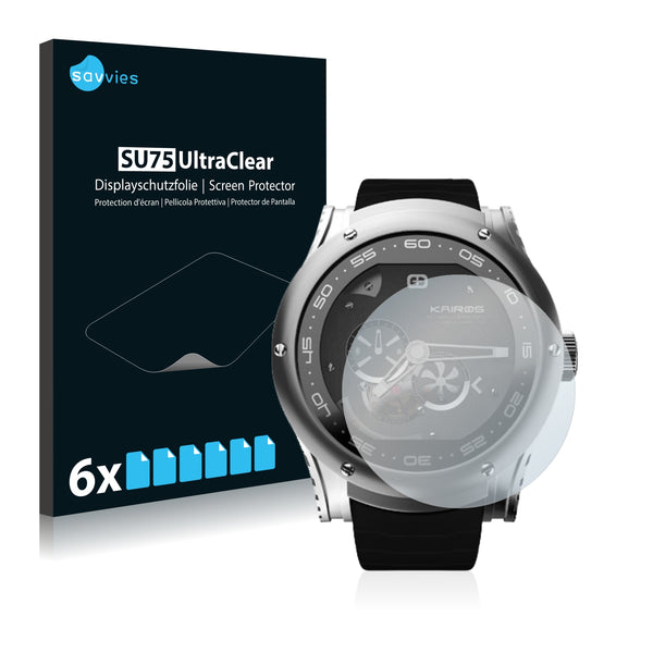 6x Savvies SU75 Screen Protector for Kairos Smartwatch