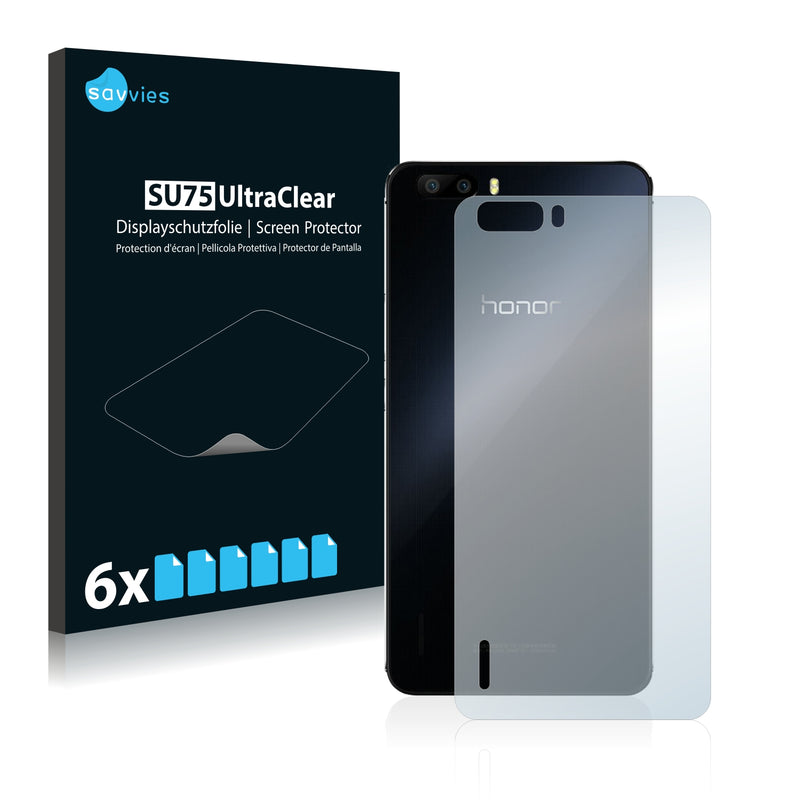 6x Savvies SU75 Screen Protector for Honor 6 Plus (Back)