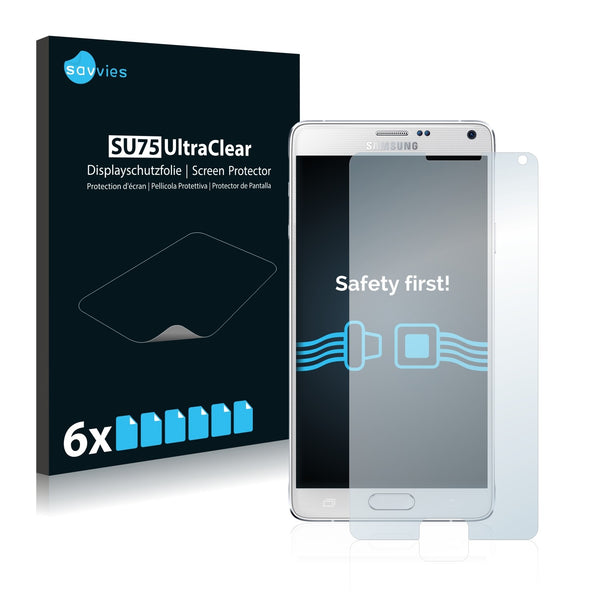 6x Savvies SU75 Screen Protector for Samsung Galaxy Note 4 LTE-A