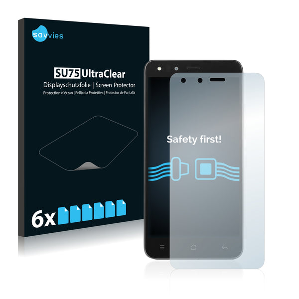 6x Savvies SU75 Screen Protector for Medion Life X5001 (MD 98499)