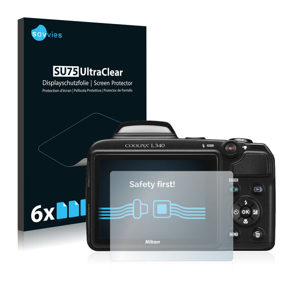 6x Savvies SU75 Screen Protector for Nikon Coolpix L340