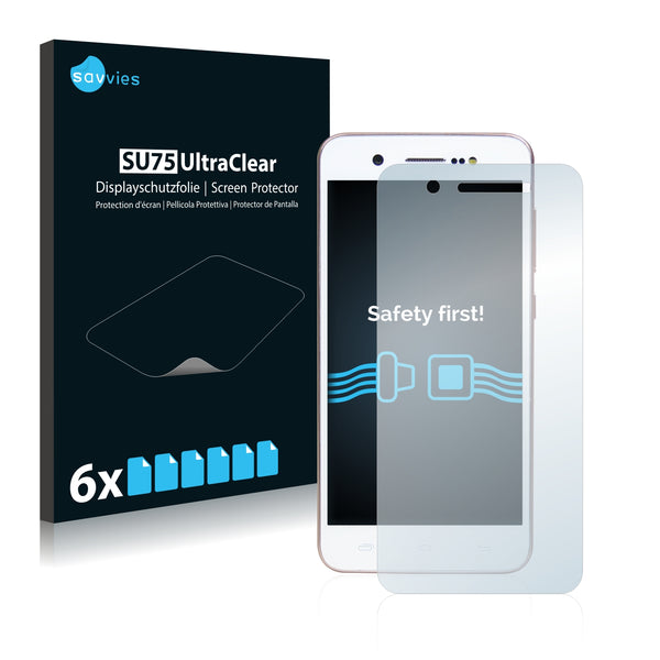 6x Savvies SU75 Screen Protector for Mediacom PhonePad Duo S470