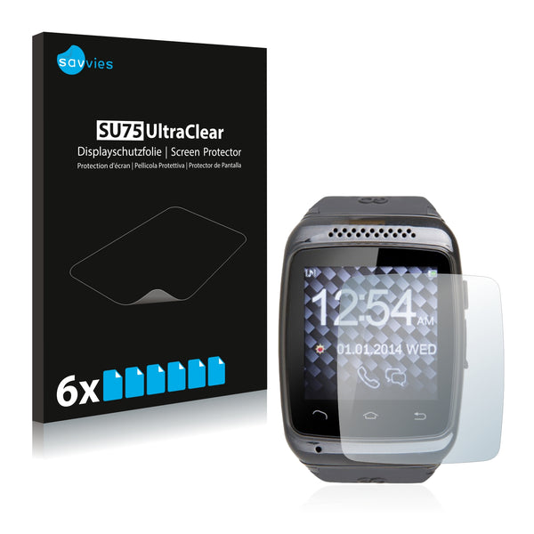6x Savvies SU75 Screen Protector for GoClever Chronos Colour Smartwatch