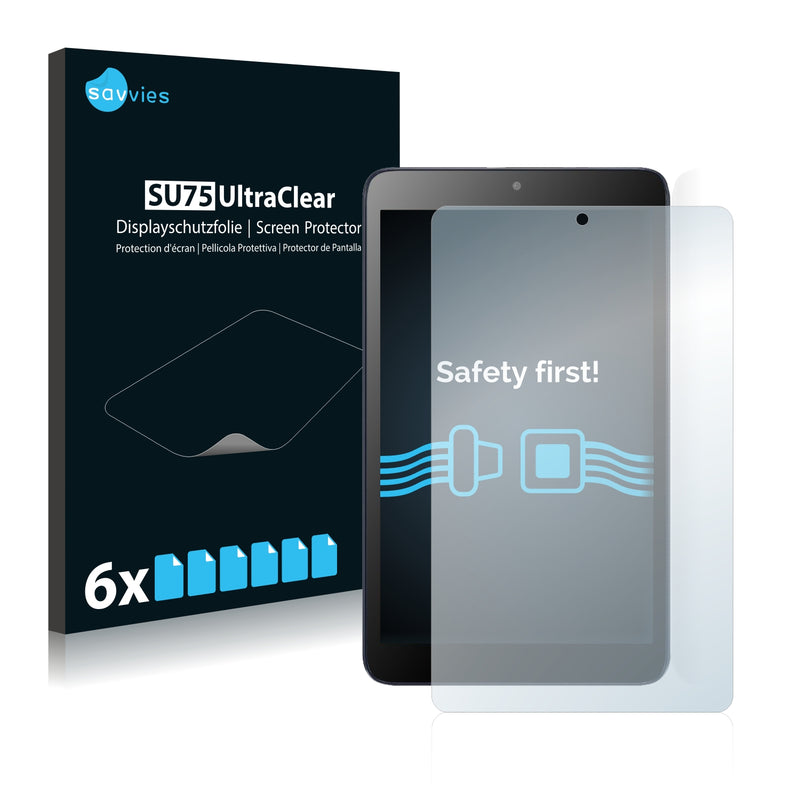 6x Savvies SU75 Screen Protector for Alcatel Pixi 3 (8.0)