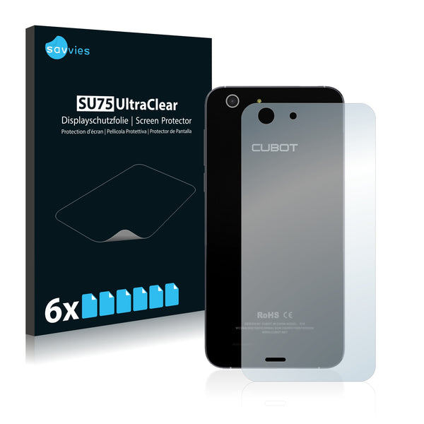 6x Savvies SU75 Screen Protector for Cubot X10 (Back)