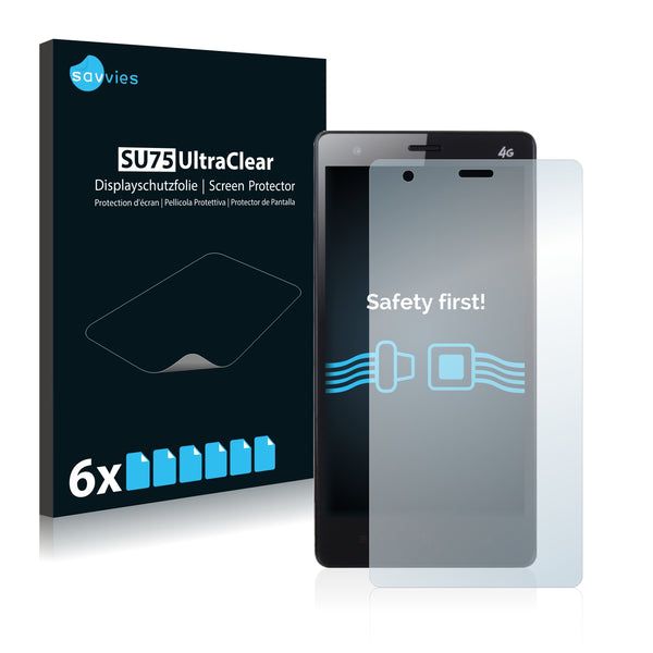 6x Savvies SU75 Screen Protector for Mlais M52 Red Note