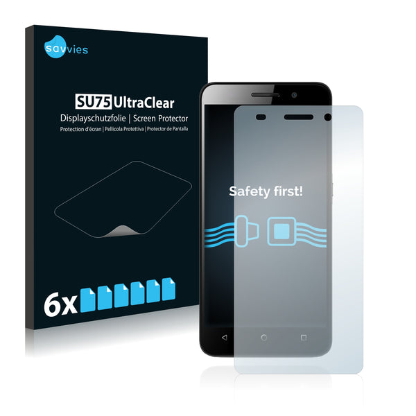 6x Savvies SU75 Screen Protector for Huawei G Play Mini