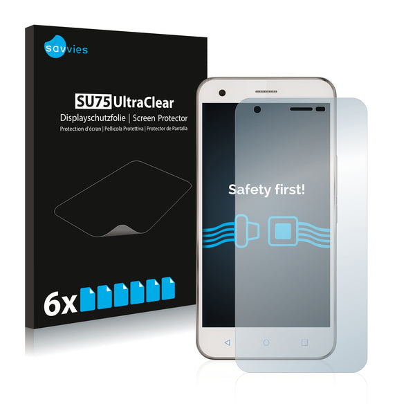 6x Savvies SU75 Screen Protector for Vodafone Smart Ultra 6