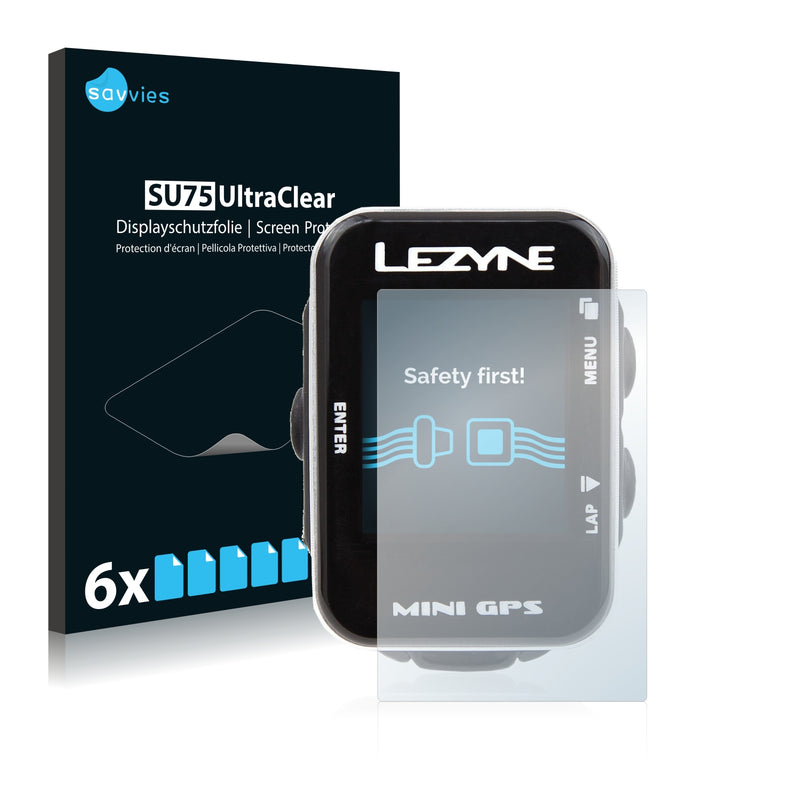 6x Savvies SU75 Screen Protector for Lezyne Mini GPS 2015