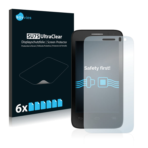 6x Savvies SU75 Screen Protector for Alcatel One Touch Pop D3