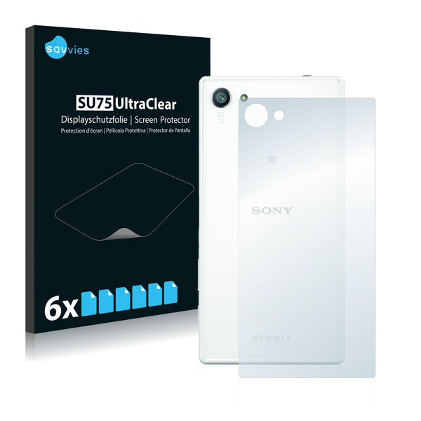 6x Savvies SU75 Screen Protector for Sony Xperia Z5 Compact (Back)