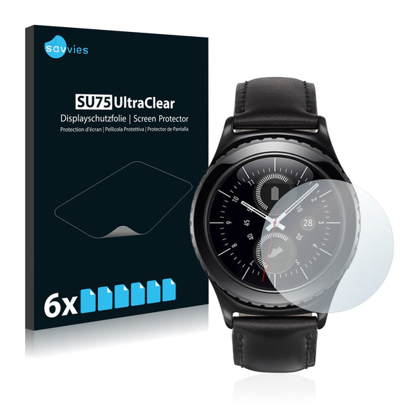 6x Savvies SU75 Screen Protector for Samsung Gear S2 classic