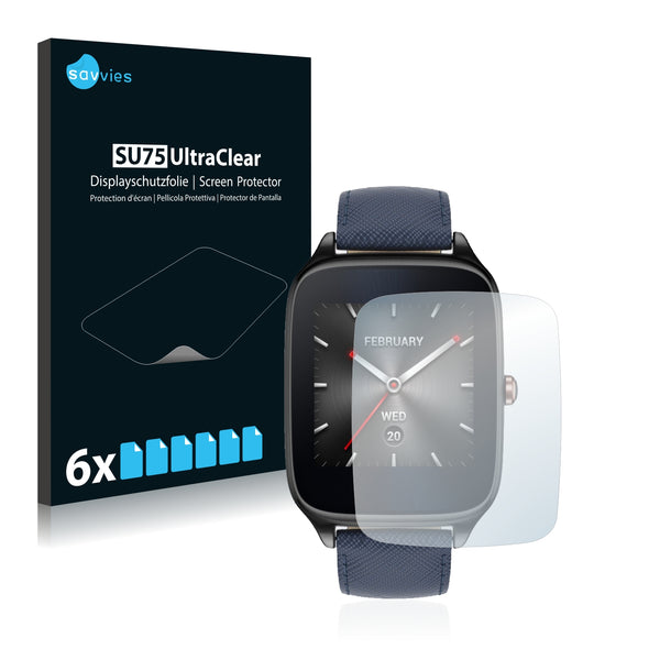 6x Savvies SU75 Screen Protector for Asus ZenWatch 2 1.63