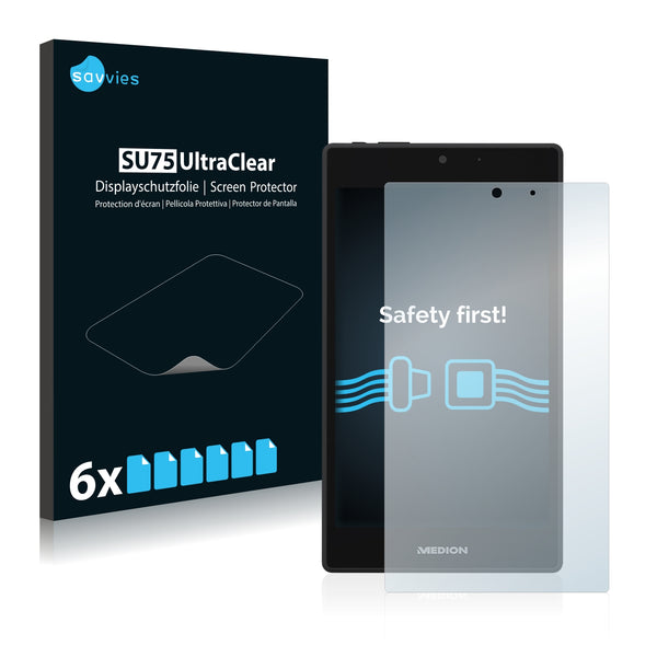 6x Savvies SU75 Screen Protector for Medion Lifetab P7332 (MD 99368)