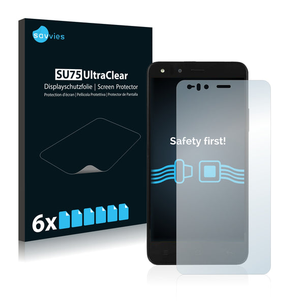 6x Savvies SU75 Screen Protector for Medion Life P5004 2015 (MD 98831)