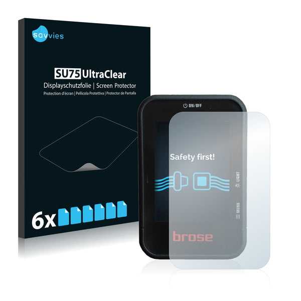6x Savvies SU75 Screen Protector for Brose Classic Display 2015 (E-Bike Display)