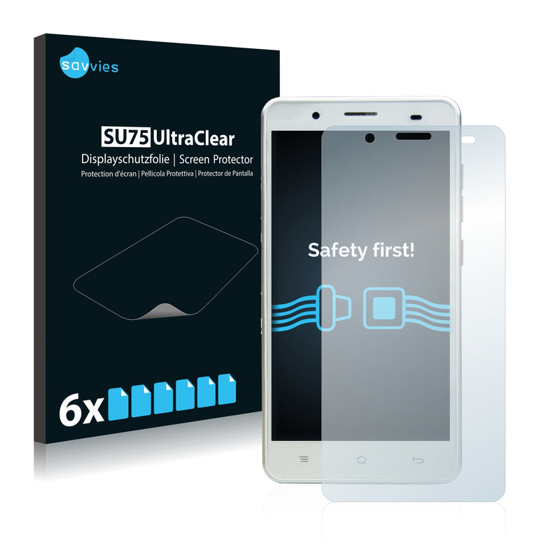 6x Savvies SU75 Screen Protector for Mediacom PhonePad Duo G511