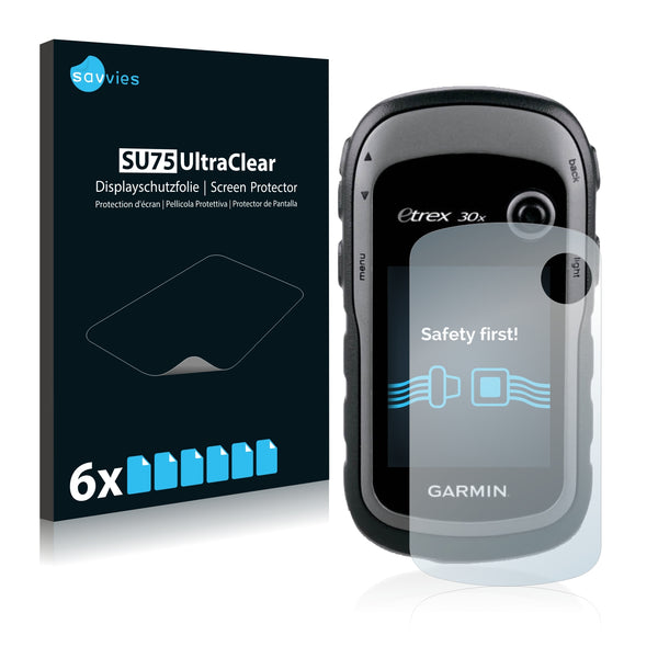 6x Savvies SU75 Screen Protector for Garmin eTrex 30x
