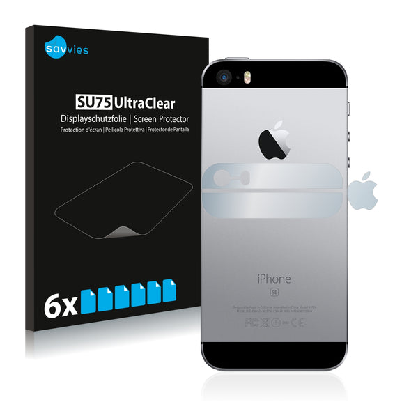 6x Savvies SU75 Screen Protector for Apple iPhone SE (Logo)