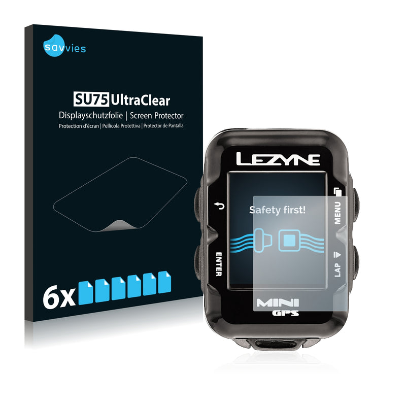 6x Savvies SU75 Screen Protector for Lezyne Mini GPS 2016