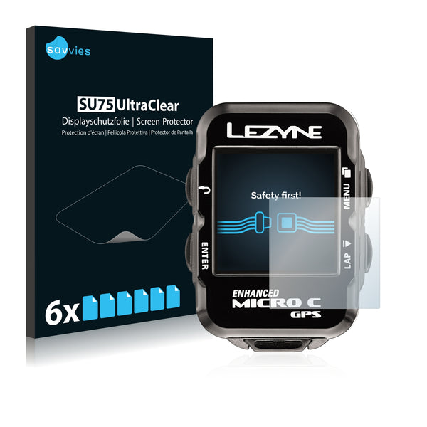 6x Savvies SU75 Screen Protector for Lezyne Micro C GPS