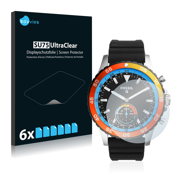 6x Savvies SU75 Screen Protector for Fossil Q Crewmaster