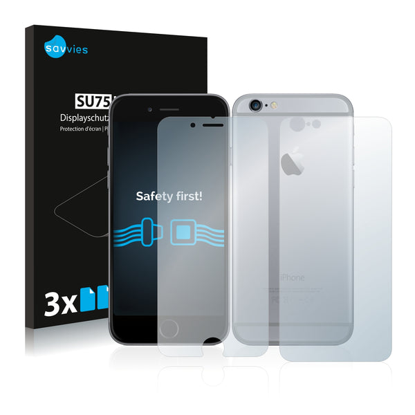 6x Savvies SU75 Screen Protector for Apple iPhone 6 (Front + Back)
