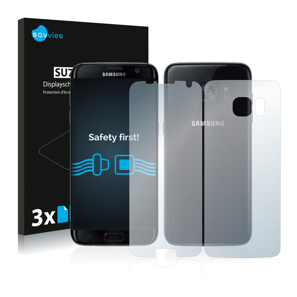 6x Savvies SU75 Screen Protector for Samsung Galaxy S7 Edge (Front + Back)