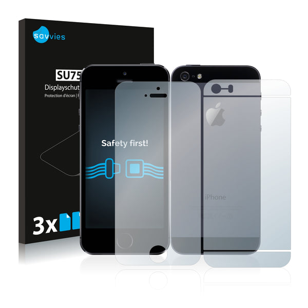 6x Savvies SU75 Screen Protector for Apple iPhone 5S (Front + Back)
