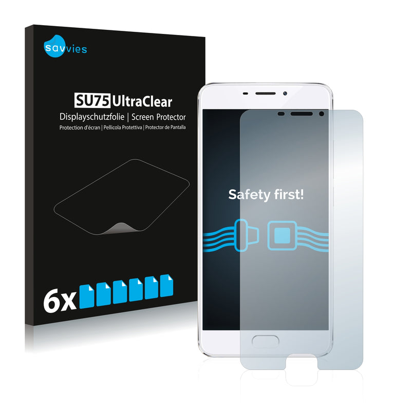 6x Savvies SU75 Screen Protector for Meizu M5 Note