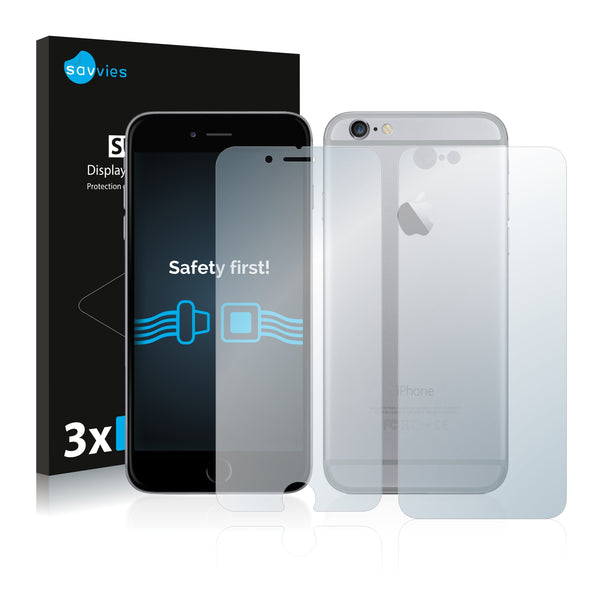 6x Savvies SU75 Screen Protector for Apple iPhone 6S (Front + Back)