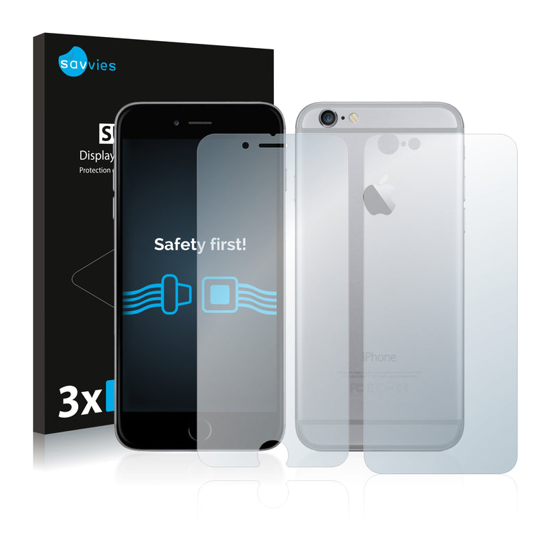 6x Savvies SU75 Screen Protector for Apple iPhone 6S (Front + Back)