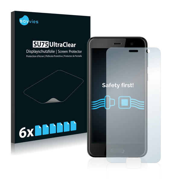 6x Savvies SU75 Screen Protector for HTC U Play
