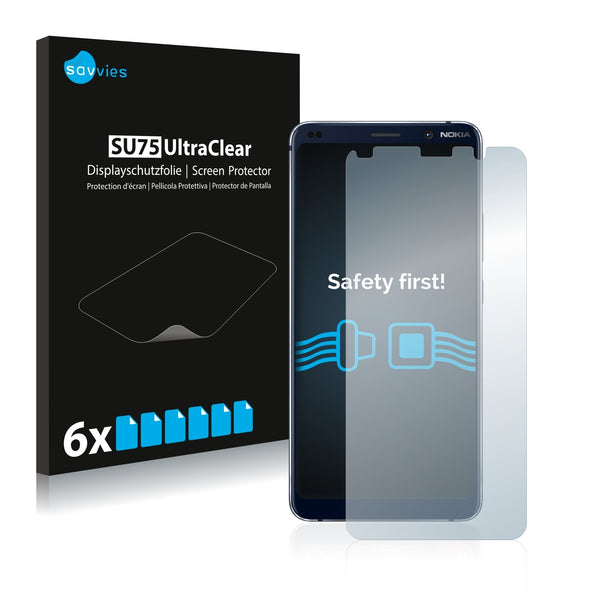 6x Savvies SU75 Screen Protector for Nokia 9 PureView
