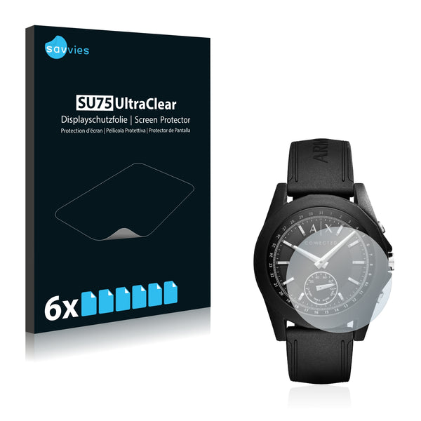 6x Savvies SU75 Screen Protector for Emporio Armani Connected Exchange Smartwatch AXT1001