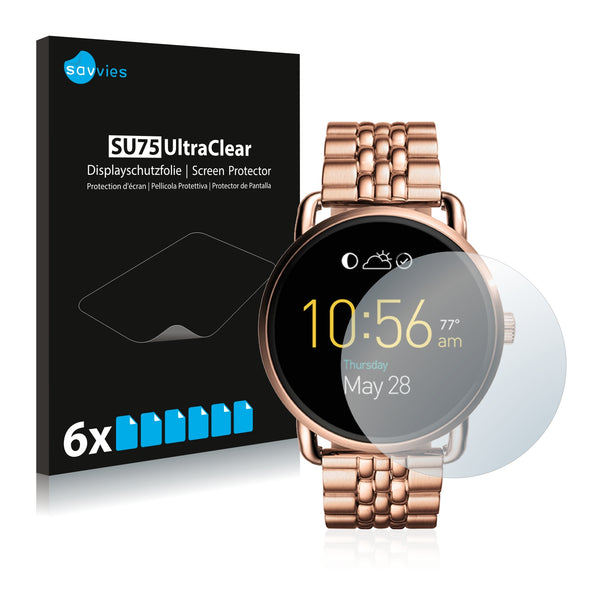 6x Savvies SU75 Screen Protector for Fossil Q Wander