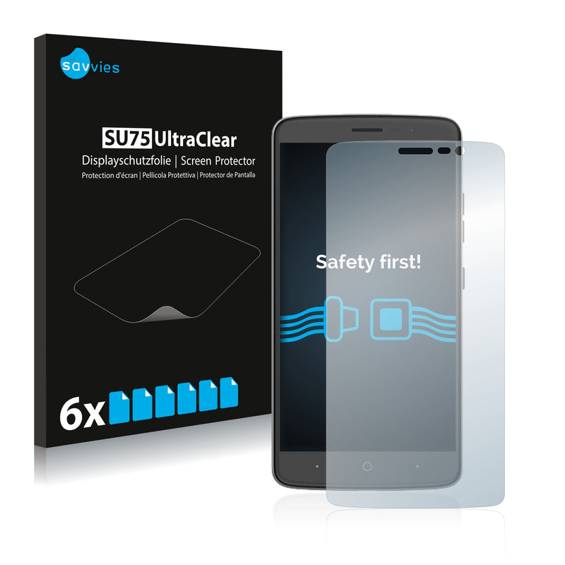 6x Savvies SU75 Screen Protector for ZTE Max XL