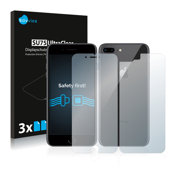 6x Savvies SU75 Screen Protector for Apple iPhone 8 Plus (Front + Back)