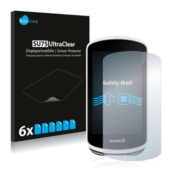 6x Savvies SU75 Screen Protector for Garmin Edge 1030