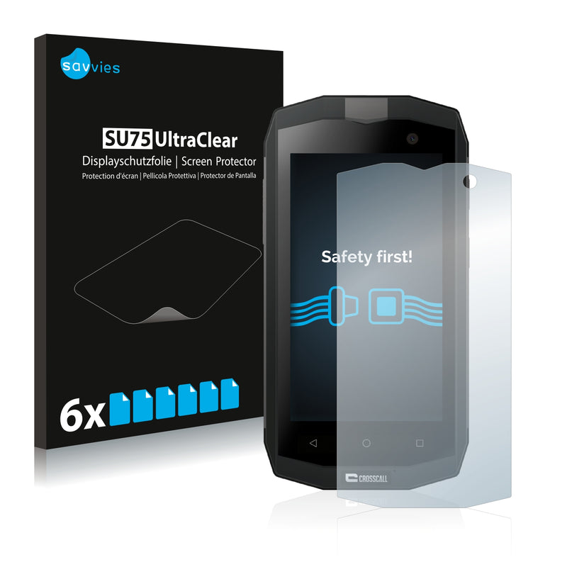 6x Savvies SU75 Screen Protector for Crosscall Trekker M1