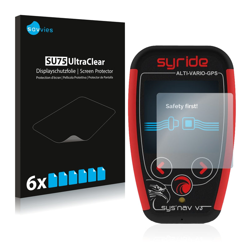 6x Savvies SU75 Screen Protector for Syride Sys'Nav V3