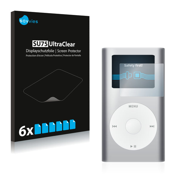 6x Savvies SU75 Screen Protector for Apple iPod Mini (2nd generation)