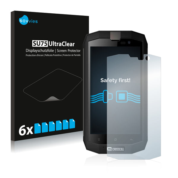 6x Savvies SU75 Screen Protector for Crosscall Trekker X2