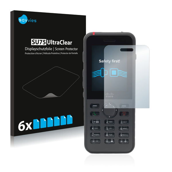 6x Savvies SU75 Screen Protector for Cisco IP Phone 8821