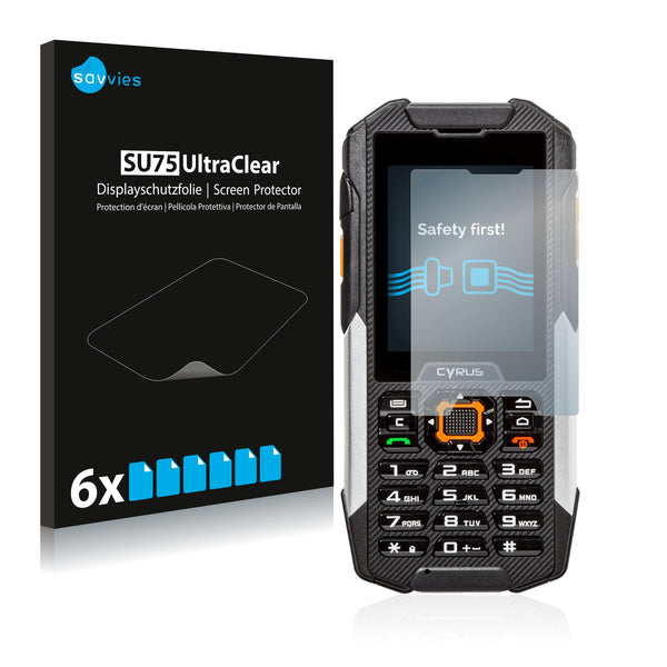 6x Savvies SU75 Screen Protector for Cyrus CM 16