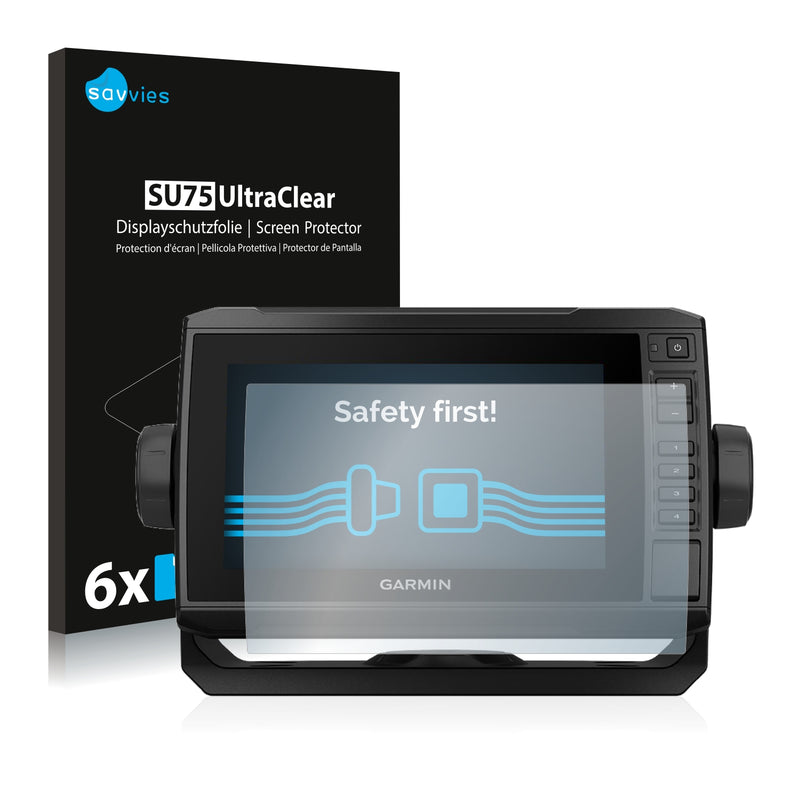 6x Savvies SU75 Screen Protector for Garmin echoMAP Plus 73cv