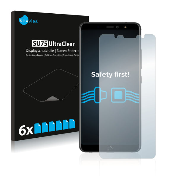 6x Savvies SU75 Screen Protector for BQ Aquaris X2
