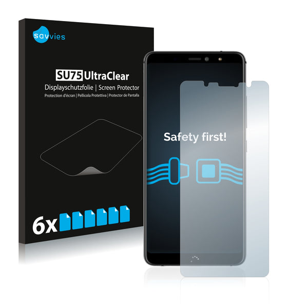 6x Savvies SU75 Screen Protector for BQ Aquaris X2 Pro