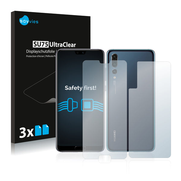 6x Savvies SU75 Screen Protector for Huawei P20 Pro (Front + Back)
