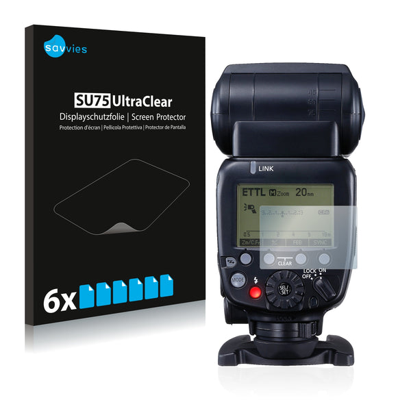 6x Savvies SU75 Screen Protector for Canon Speedlite 600EX II-RT